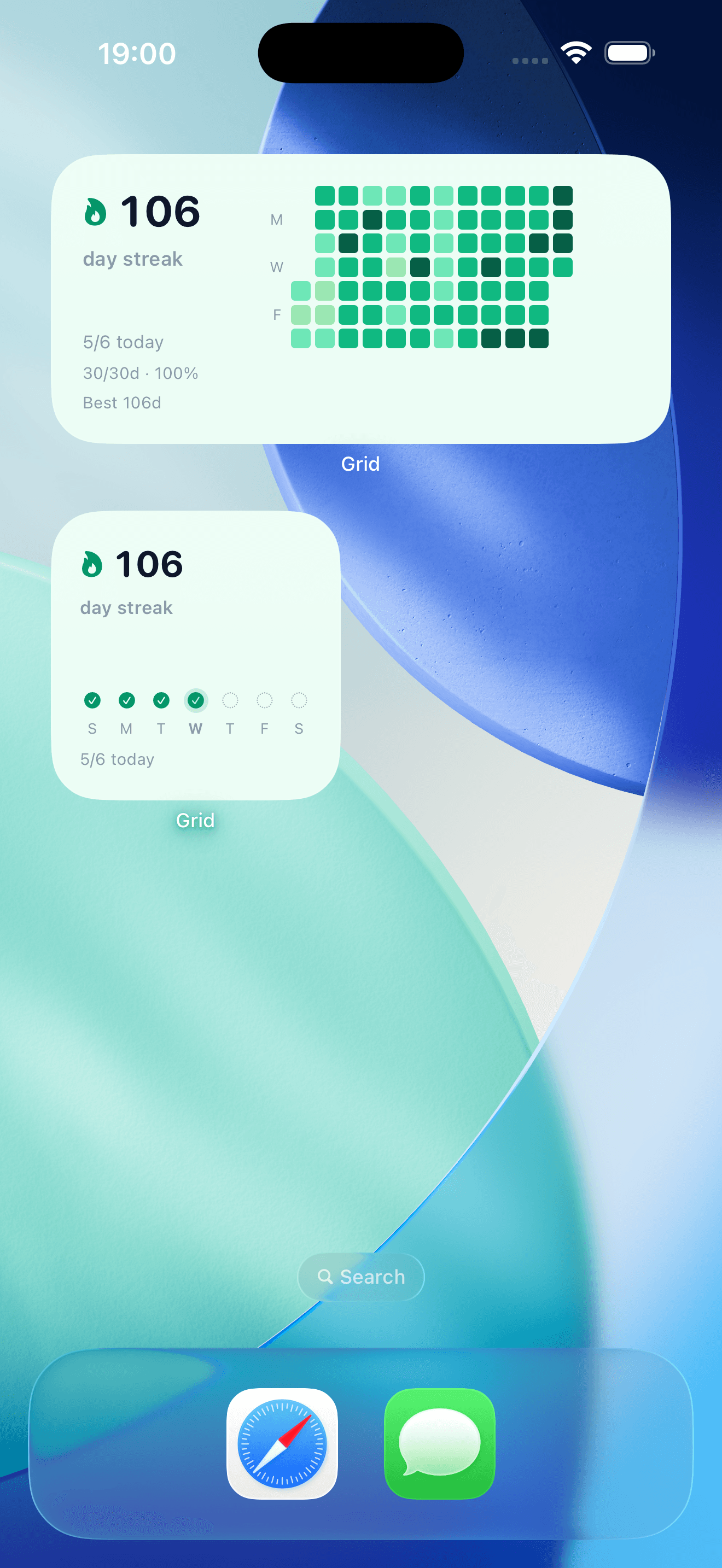 Grid widgets on the iOS Home Screen