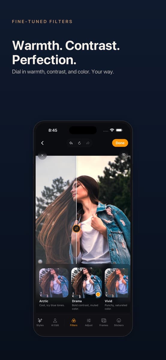 RetroSelfie style preset gallery screenshot